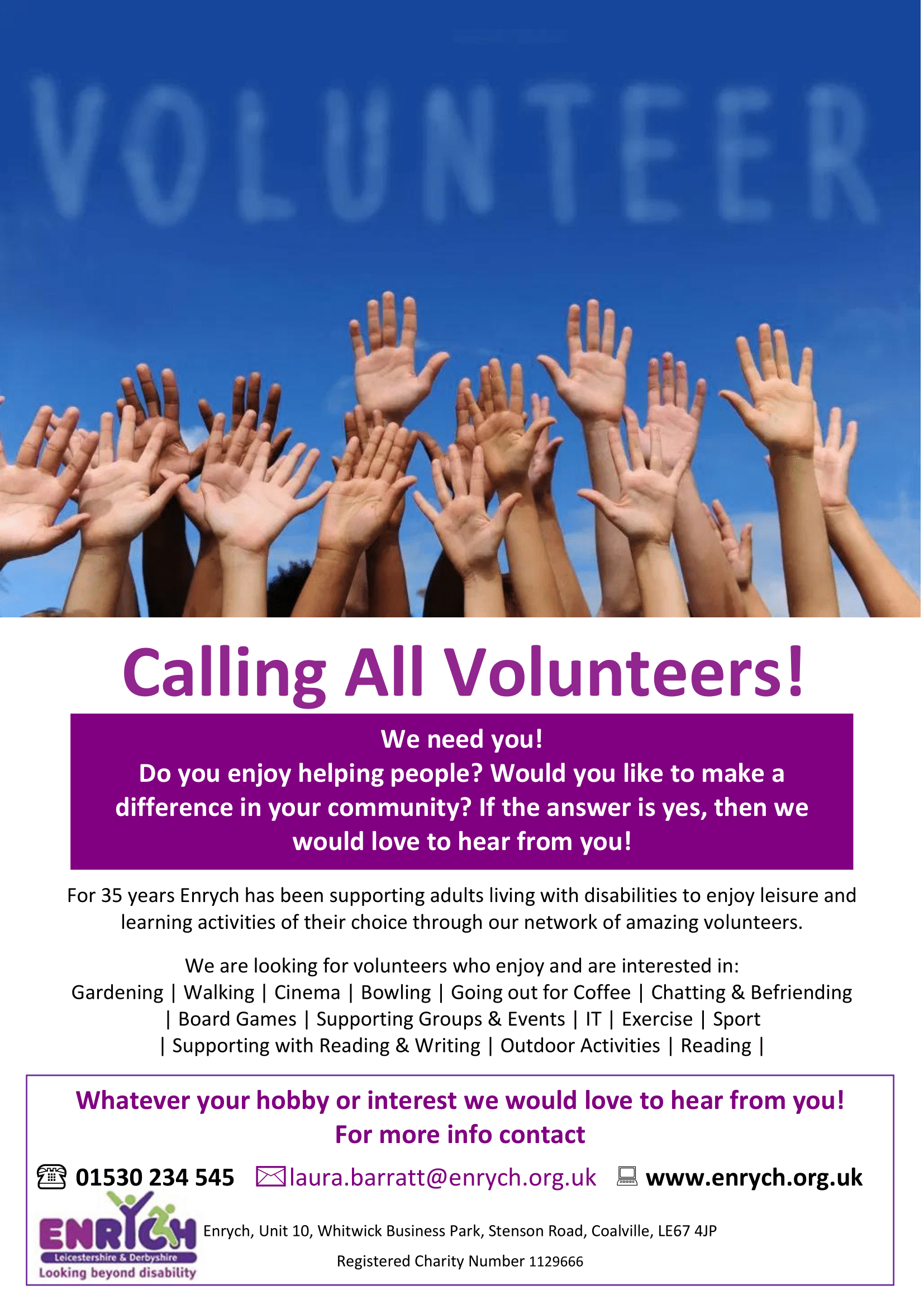 Calling All Volunteering First Contact Plus   Volunteer Poster 1 